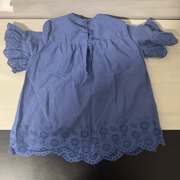 Polo Ralph Lauren Blue Eyelet Sleeve Top - Picture 3 of 4